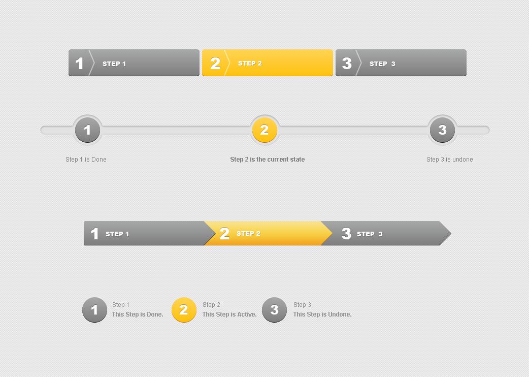 2款购买进度网页步骤条PSD下载