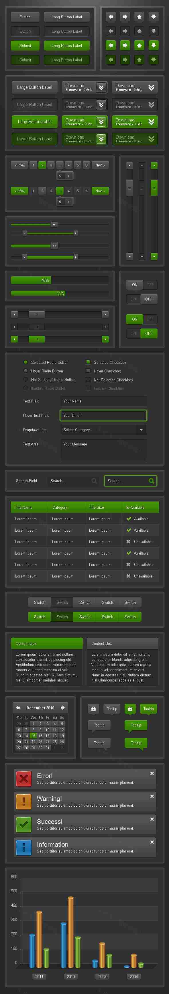 6套精致的web2.0网页设计元素psd素材下载