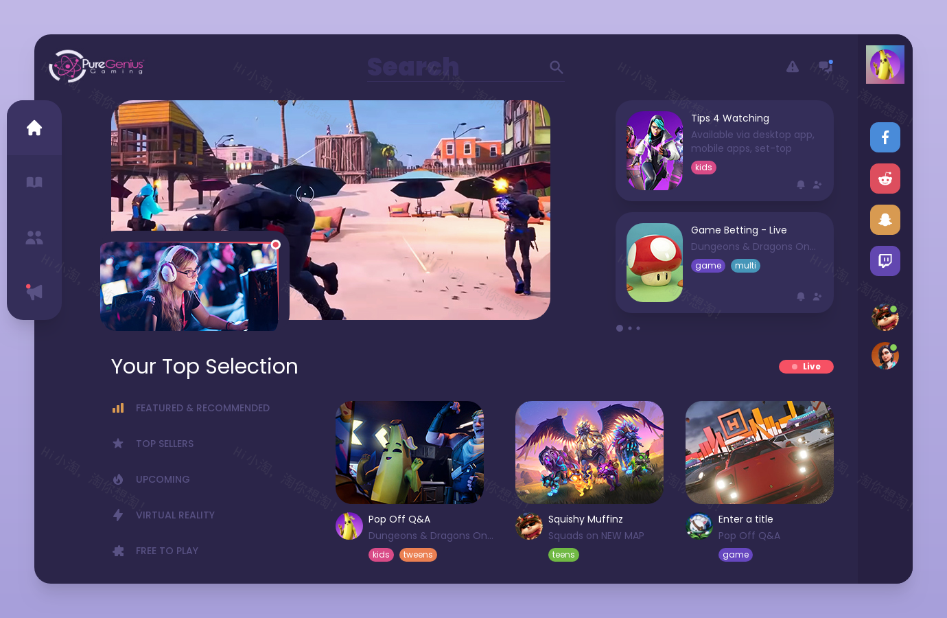 ui网页设计模板，动漫视频平台ui界面