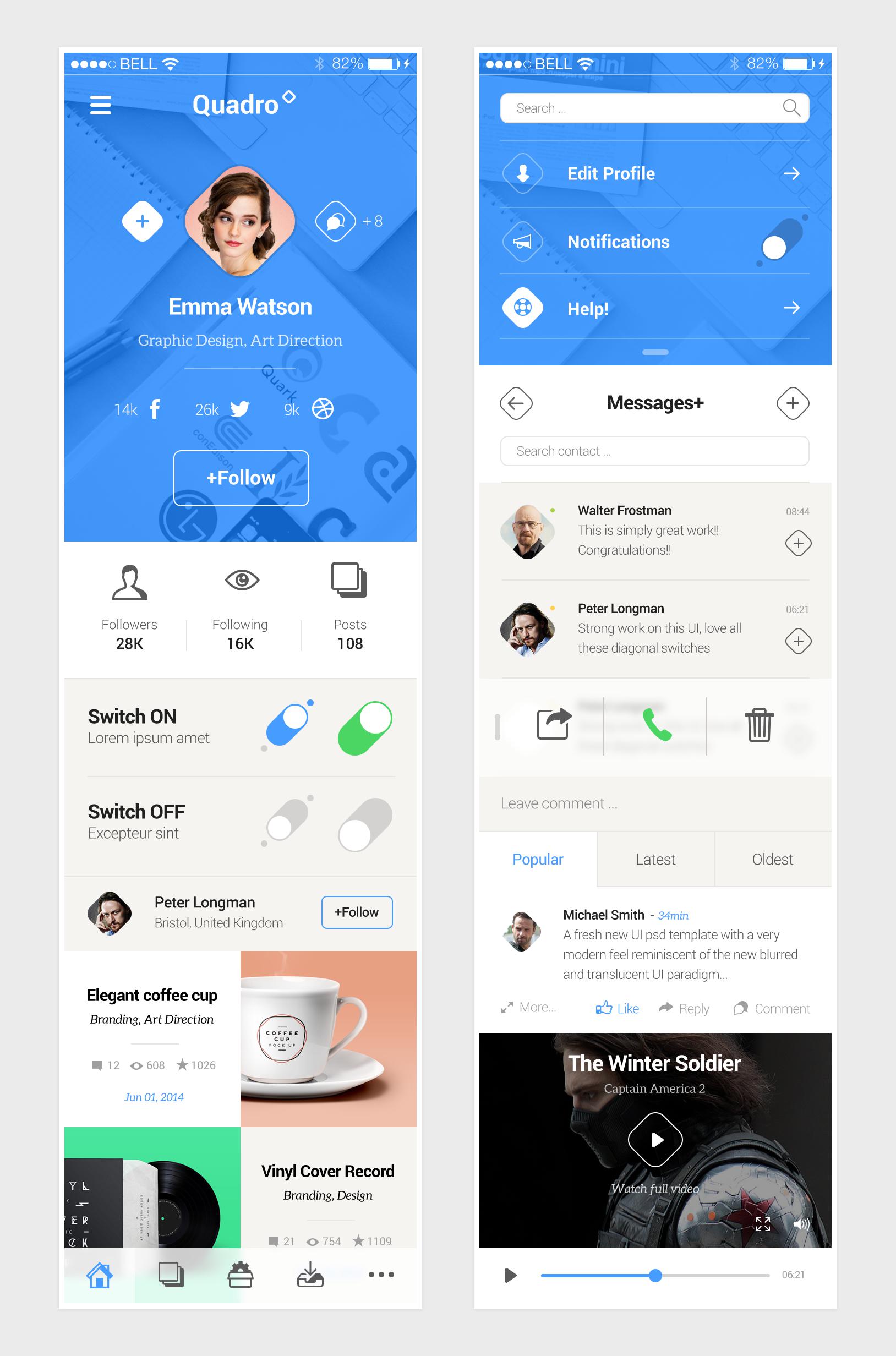 精美的手机社交软件app界面模板下载