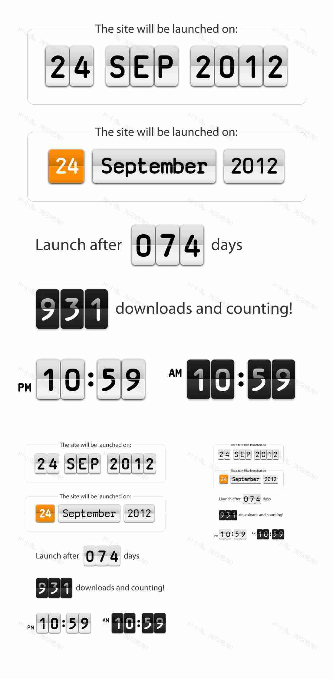 psd素材时间表和日期表样式设计