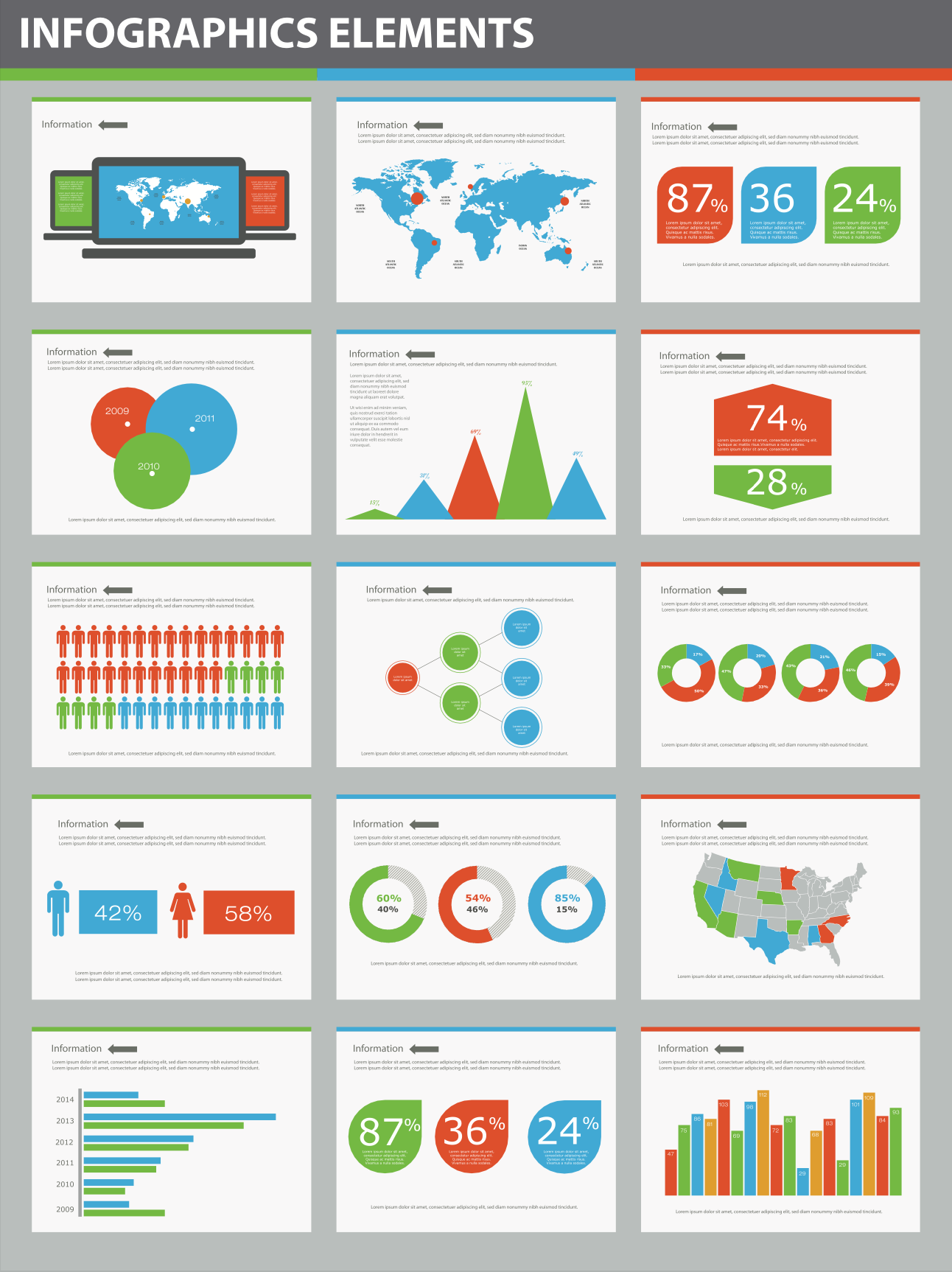 各种建筑创意的数据统计图表ai矢量素材下载
