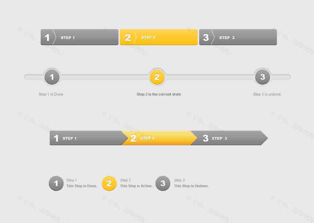 2款购买进度网页步骤条PSD下载