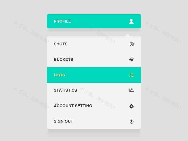 手机ui用户个人菜单列表ui界面设计psd素材下载
