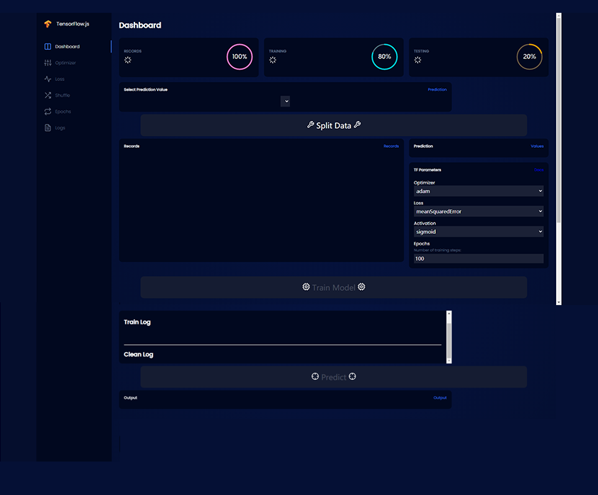 tensorflow可视化界面，黑色的ui界面设计模板