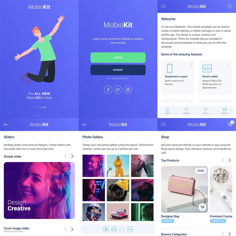 社交博客类app ui工具包模板