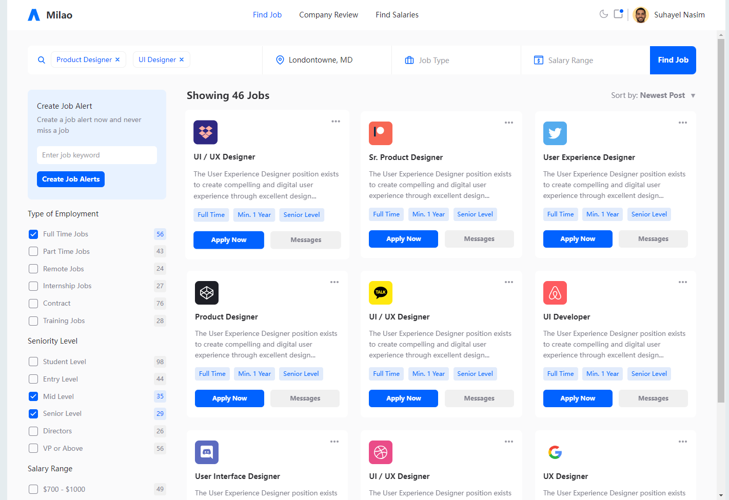 ui界面设计案例下载，求职平台页面设计