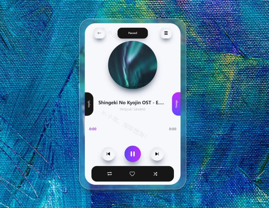 mp3界面设计，优质的音乐播放器界面模板