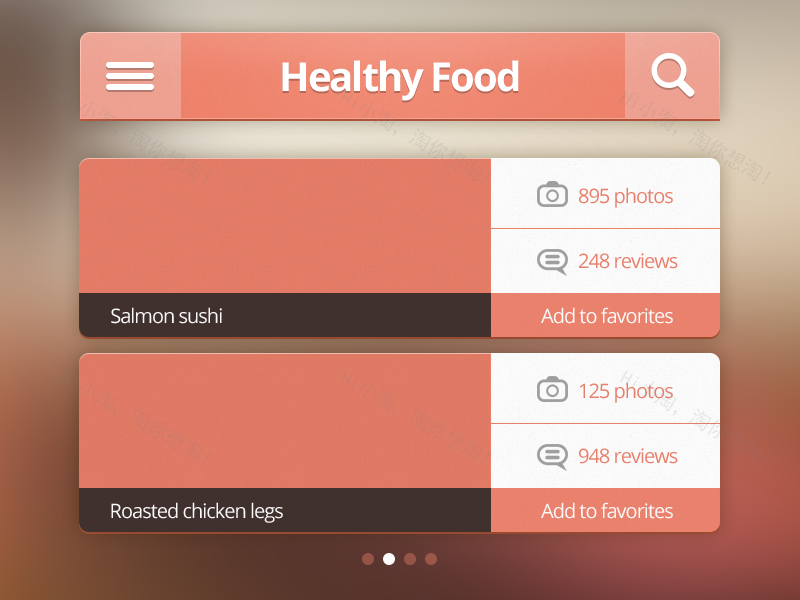 粉红色iphone ui手机界面设计_手机网站产品列表ui界面设计
