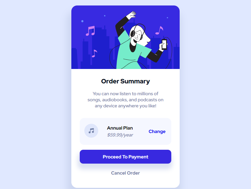 卡片ui设计，蓝色订单卡片设计模板