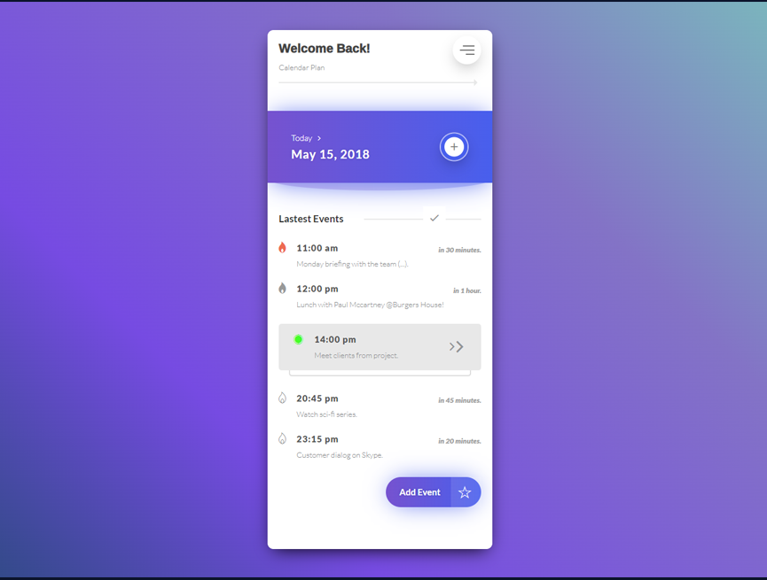 日历ui界面设计简约，日程计划表模板下载