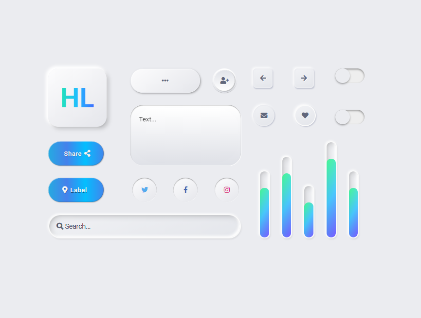 新拟态ui源码，好看的网页组件素材下载