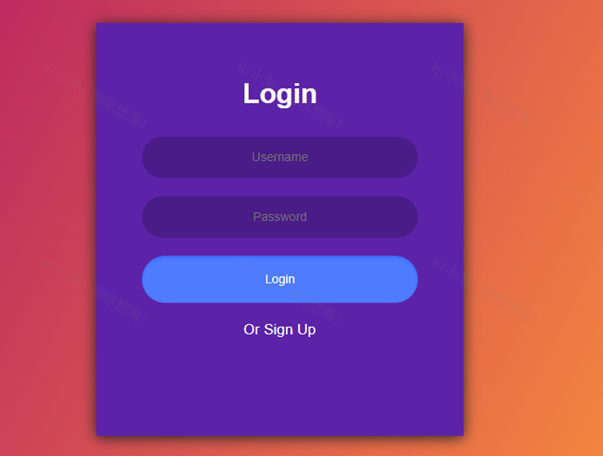 ui登录界面制作，紫色登录表单模板