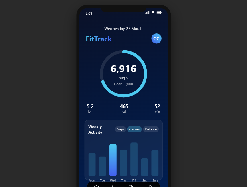 蓝色健身身体数据分析appui设计