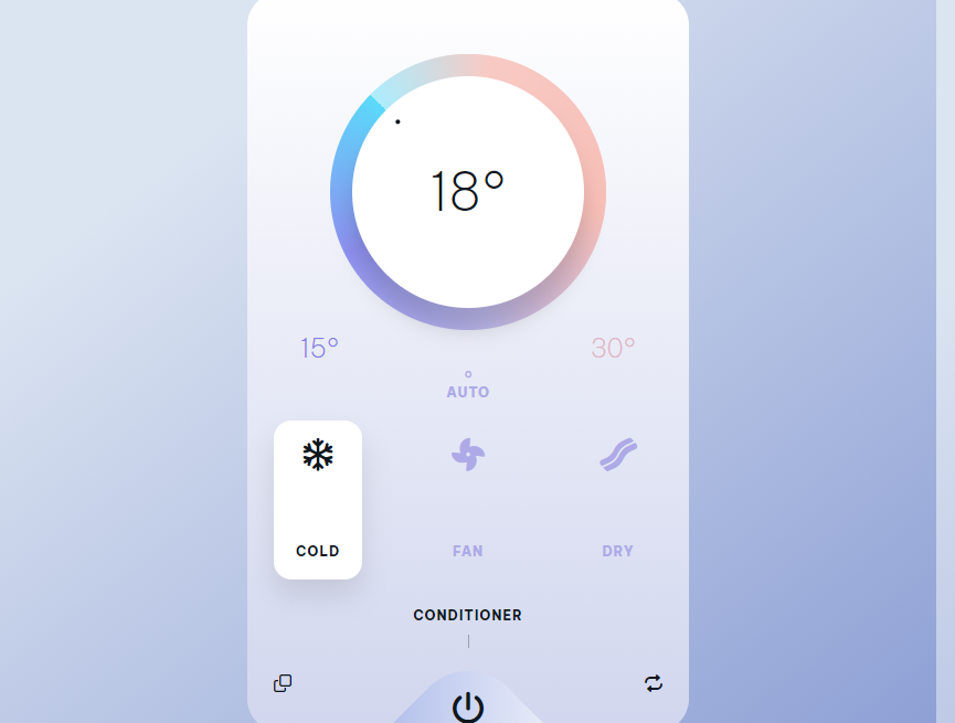 空调遥控界面设计，空调面板ui设计图素材