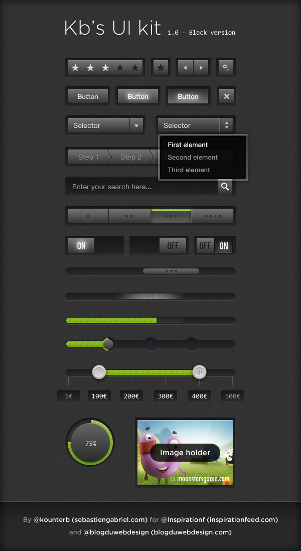 黑色网页ui工具包_黑色网页ui界面设计素材下载