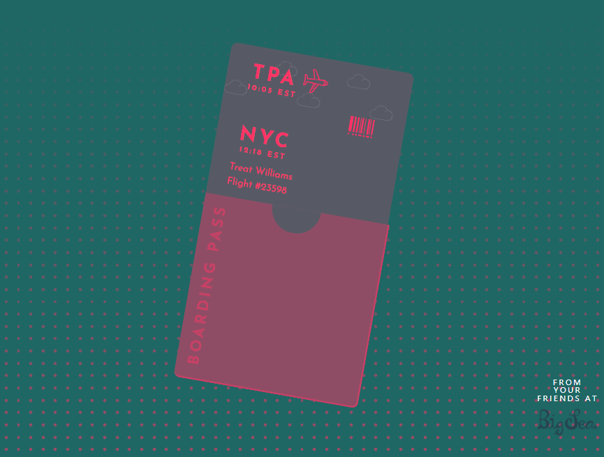 登机牌ui设计，简单的UI悬停效果