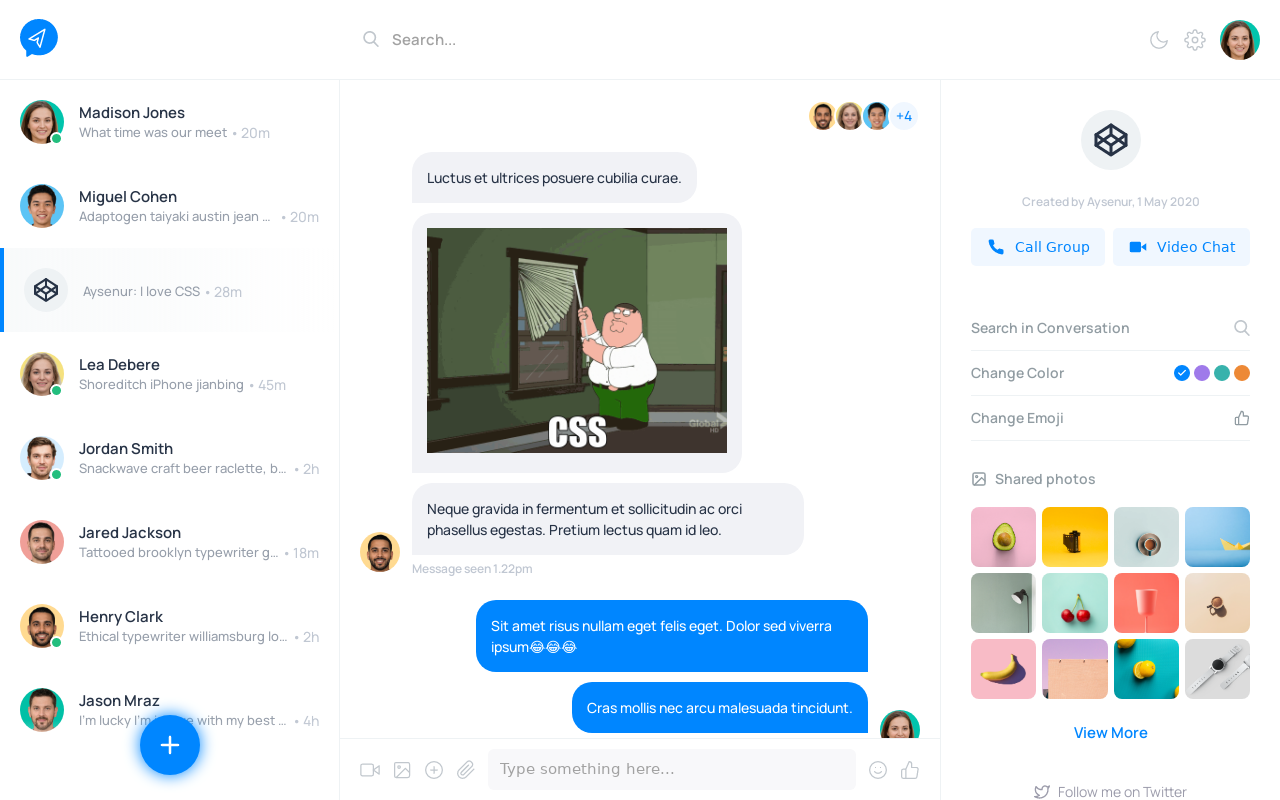 深色模式聊天应用程序ui界面设计