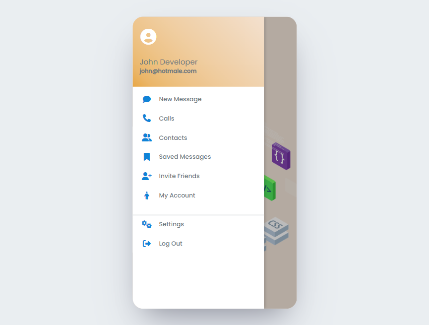 移动端导航栏设计，菜单ui设计源码下载