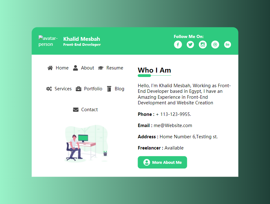 个人ui界面设计，用户介绍卡片设计作品