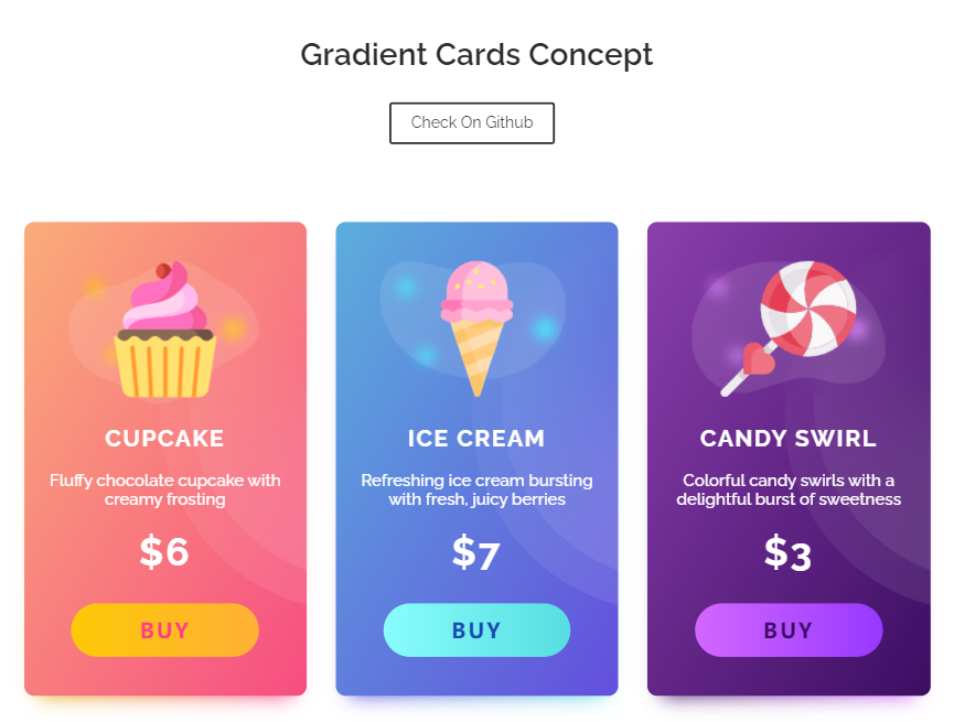 渐变产品概念卡片制作ui