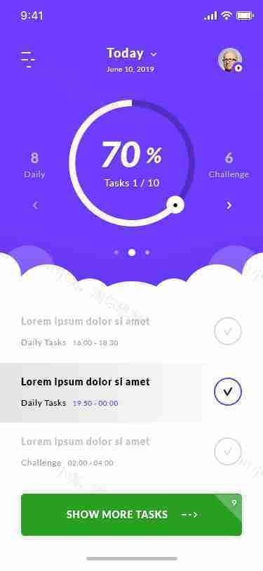 app工作事项管理ui设计模板