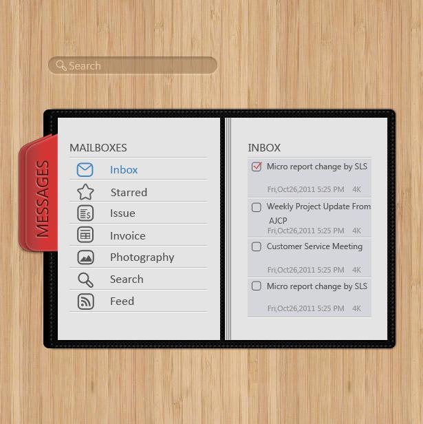 木制的网页笔记本ui PSD源文件设计素材