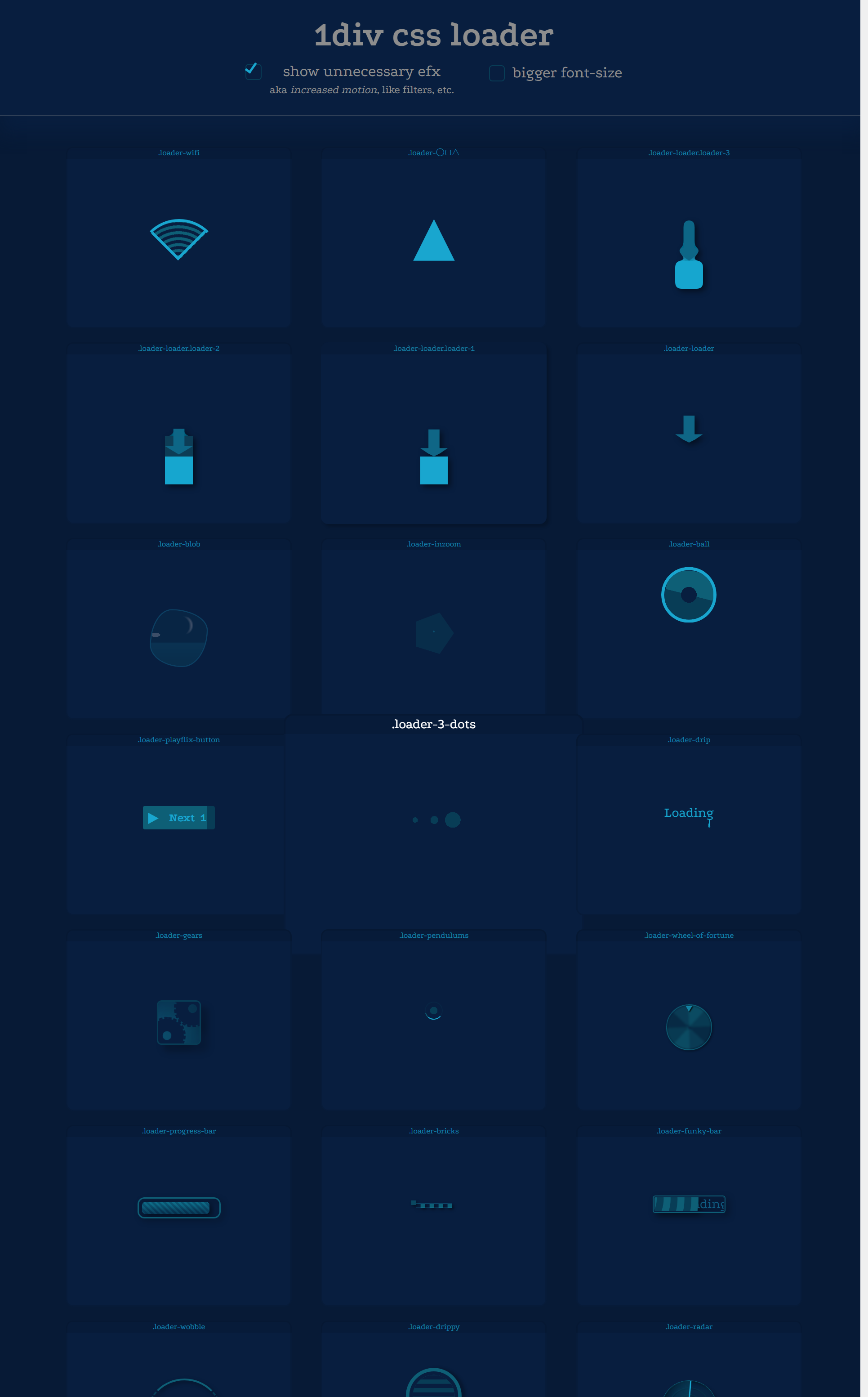 html加载动画代码，div css加载图标素材合集