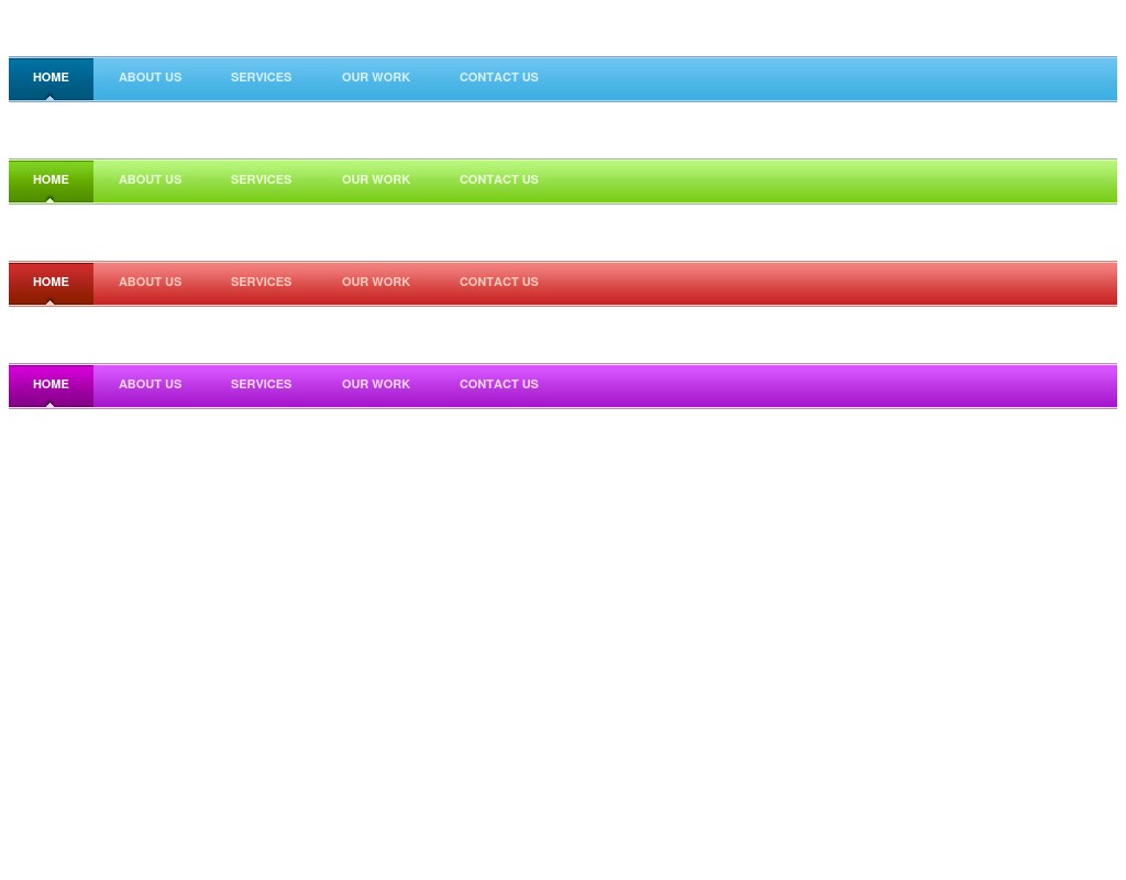 4种彩色渐变的div css导航条样式（附PSD文件）