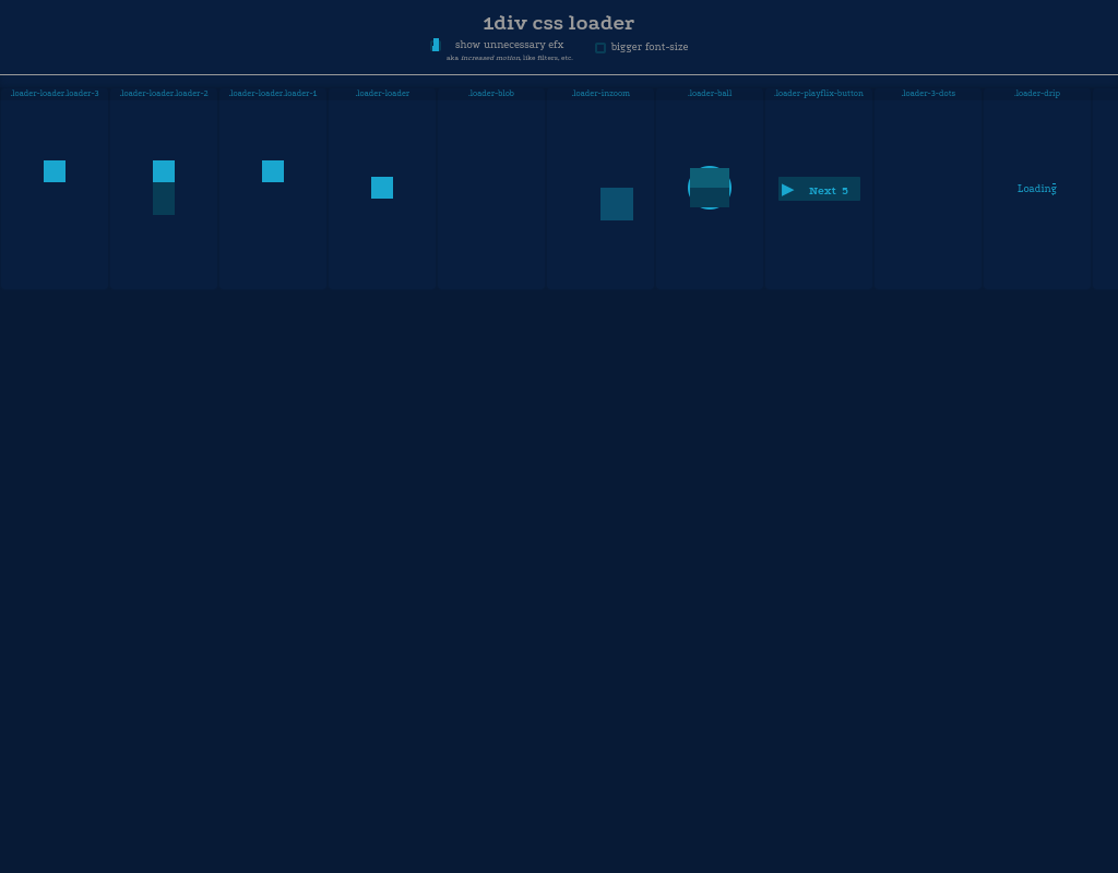 单div css深色模式加载动画合集