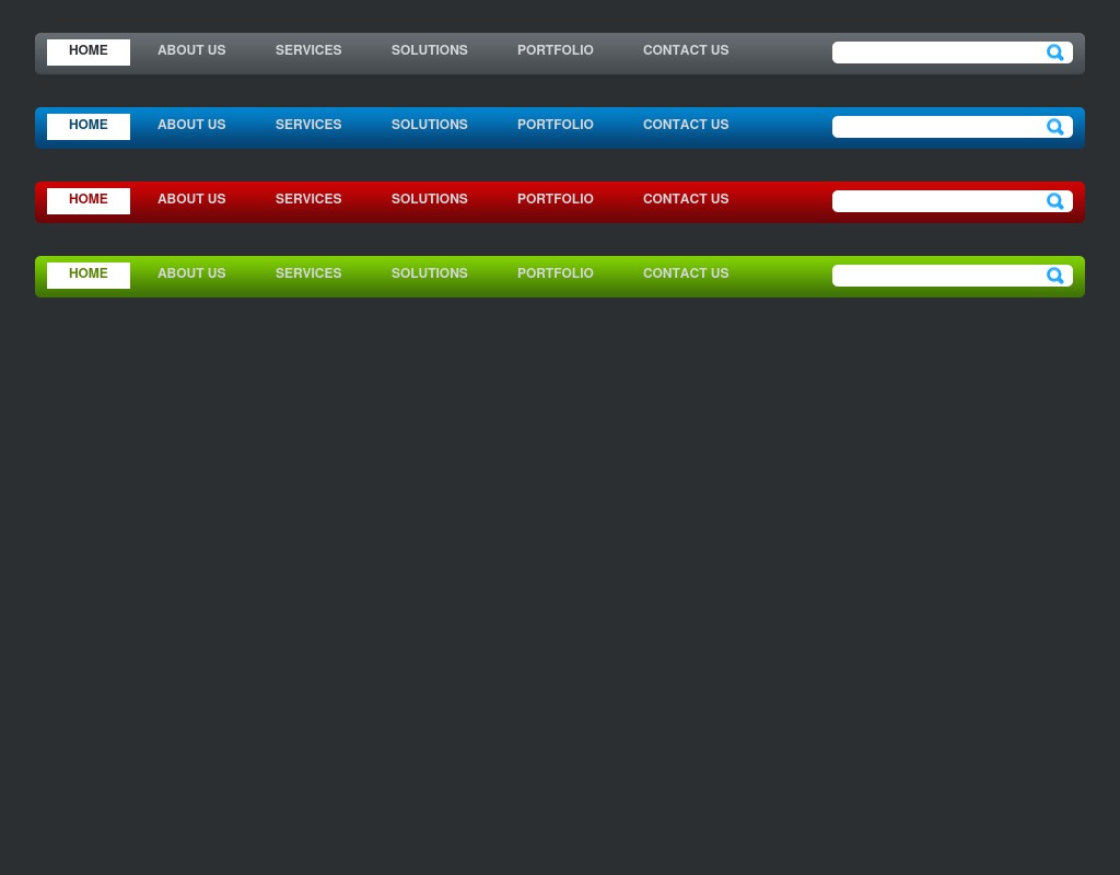div css布局制作四色清爽实用的带搜索按钮的导航菜单样式